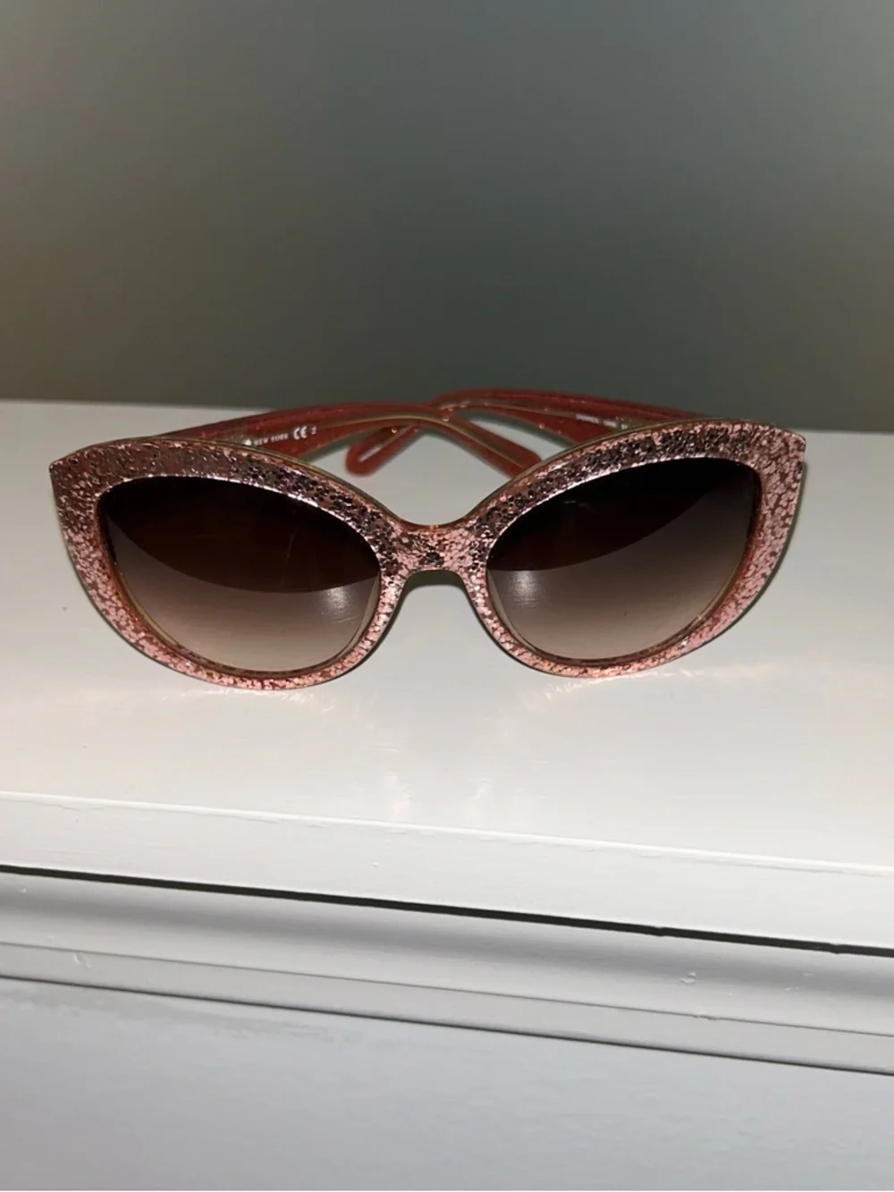 Kate Spade Women’s Glitter Cat-Eye Sunglasses - Rose Gold
